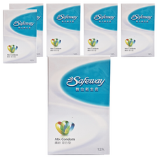 Safeway 繽紛混合型保險套 52mm, 12入, 6盒
