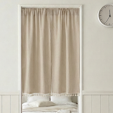 Hoom禾慕生活 日系棉麻門簾 單開簾, 85 x 140cm, 奶茶可可