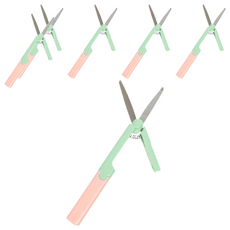 deLi 得力 馬卡龍便攜式安全帽迷你剪刀6076, 薄荷粉, 6個