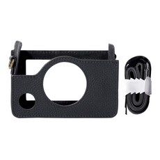 拍立得 mini Evo 真皮復古相機包 附背帶 黑色, 1個, 單一商品