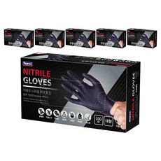 테이팩스 니트릴장갑 100p, 블랙, 대(L), 6개