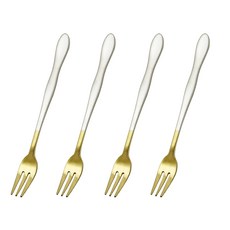 Table Art 韓國製波浪雙色茶叉, 金色 + 銀色, 4個