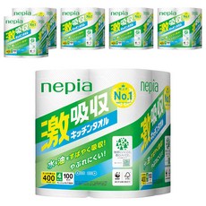nepia 王子 激吸收廚房紙巾 每卷400抽, 4捲, 6袋
