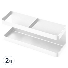 조인메이드 무타공 부착식 우산꽂이 현관 수납장 정리대, 화이트 글루형, 2개