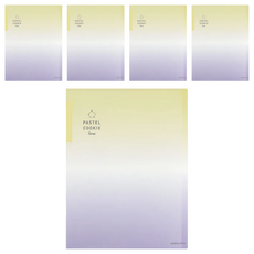 KOKUYO 國譽 Pastel Cookie Sora 30孔活頁本 活頁夾 日本進口Campus行距8mm橫線活頁紙40枚, 黃紫, 5個