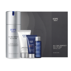 IOPE 艾諾碧 男士All In One保養組 精華乳120ml+洗面乳+防曬乳+保濕精華液, 1組