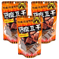 熊出沒注意 惡魔豆干, 蒜香微辣風味, 140g, 3包