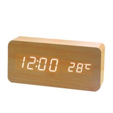 ITSON 數位LED靜音桌鐘 中, 木質