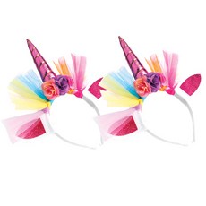 indi.k 夢幻獨角獸生日髮箍, 混和顏色, 2個