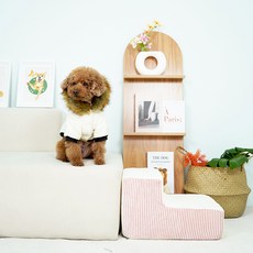 REDPUPPY 改過遷善 密開強狗 寵物階梯 膝蓋骨保護關節預防小型犬 老年犬 愛犬優質防滑階梯, 條紋粉紅色, 1個