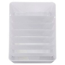 懶角落 數據線分隔抽屜款收納盒, 大(26 x 17.2 x 5.7cm), 白色, 1個