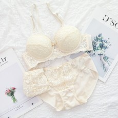 GLAM GONGGAM 蕾絲內衣+內褲 2入組