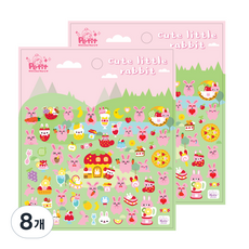 쁘띠팬시 스티커, da5309 cute little rabbit, 8개