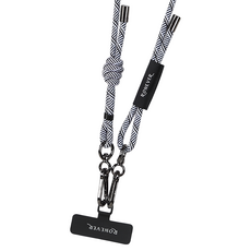 RONEVER 手機編織掛繩, 黑白斜紋, 1條