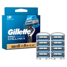Gillette 吉列 正品 ProShield 鋒護冰爽刮鬍刀片, 8入, 1個