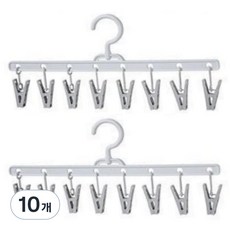 空間利用多功能帽子夾式掛勾, 10個, 灰色