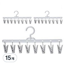 空間利用多功能帽子夾式掛勾, 15個, 灰色