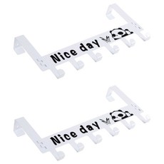 크레바스 압연 도어훅 옷걸이, 2개, 화이트