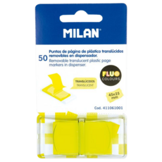 MILAN 抽取式標籤貼 螢光黃, 50張, 1組
