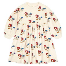 milk mile 女童款冬季鴨子圖案保暖拉絨連身裙