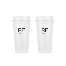 티스카페 RE 반투명 리유저블 텀블러 2P, 500ml, 1세트
