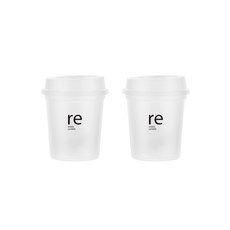TEASCAFE RE 半透明迷你可重複使用隨行杯 2入, 單一顏色, 340ml