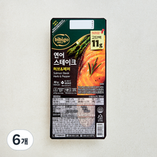 비비고 고단백 연어 스테이크 허브 & 페퍼, 6개, 60g