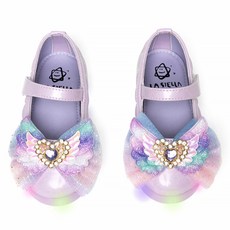 LA STELLA 女童用天使翅膀LED愛心懶人鞋