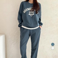 NANING9 女款 Rutonpeu 刷毛運動大學T + 長褲套裝