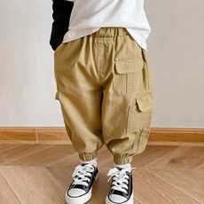Arbe 兒童款 Here 鬆緊帶束口工裝棉褲