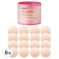 아브카 여성용 실리콘 슬림핏 방수 니플밴드 패치 16p, 6개
