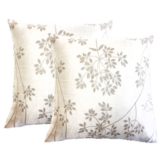 J&N 秋風戀戀抱枕 2入組 100%聚酯纖維, 卡其色