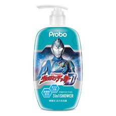 Probo 博寶兒 ULTRAMAN 活力泡泡露 胺基酸潔淨 3in1沐浴露, 500ml, 1瓶