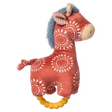 mary meyer 蜜兒 柔軟手搖鈴 啵啵長頸鹿 波西米亞風格 內附鈴聲刺激聽覺 親膚柔軟材質 寶寶磨牙 美國CPSC認證, 1個