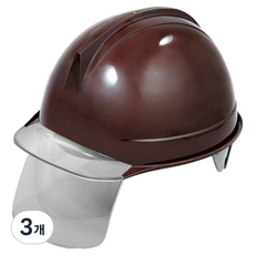 동명 건설현장 공사장 머리보호 ABE 투구형 투명창 보안경 안전모 브라운, 3개