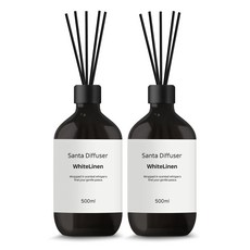 산타 대용량 디퓨저, 2개, 500ml, 화이트 린넨