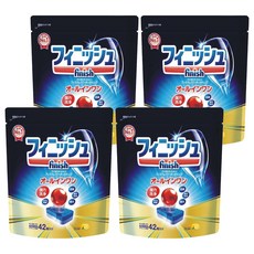 finish 洗碗機專用 紅球強效洗碗清潔錠 42個, 18g, 4包