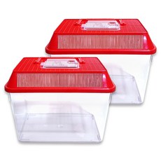 사필풍 사각 중형 채집통 레드 중, 2개