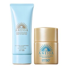 ANESSA 安耐曬 水寶貝敏感肌防曬凝膠 SPF35 PA+++ 90g+金鑽防曬露 SPF50+ PA++++ 15g, 1組