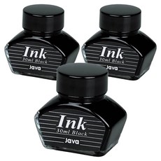 자바펜 만년필 병잉크 30ml, 3개, 흑색