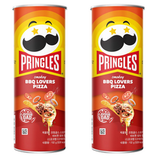 프링글스 감자스낵 스모키 바비큐 피자, 102g, 2개