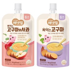 아이배냇 배냇밀 짜먹는 이유식 고구마맛 100g + 고구마와사과 100g, 1세트