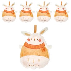 SHUEHO 樹可 小動物珊瑚絨擦手巾 小兔兔, 高克重柔軟細膩, 複合內裏設計, 5條