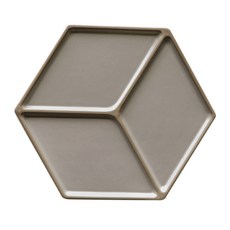 KIMSUNGHUN CERAMICS 六角形餐盤, 泥灰色, 1入