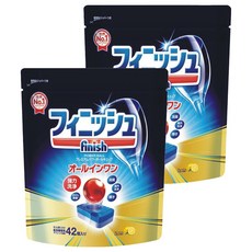 finish 洗碗機專用 紅球強效洗碗清潔錠 42個, 18g, 2包