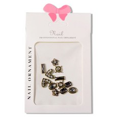 Quardi 復古吊墜美甲飾品 6種 x 2入組, 金色, 1個