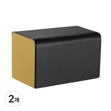 OSON 不鏽鋼黏貼式廁所捲筒衛生紙架, 金黑色, 2個