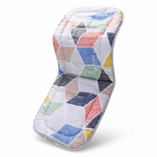 miracle baby 純棉透氣嬰兒推車墊 安全座椅墊 透氣墊, 繽紛幾何, 1個