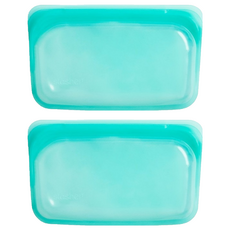 stasher 長形矽膠密封袋 Pinch locTM 專利封口設計 可重複使用 耐高溫, 19.05 x 11.43 x 2.54cm, 2個, 1入