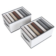 하비티 접이식 칸막이 의류 정리함 36x25x20cm, 그레이, 2개